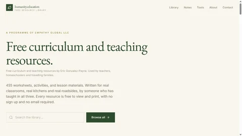 Humanity Education website: free curriculum and teaching resources.